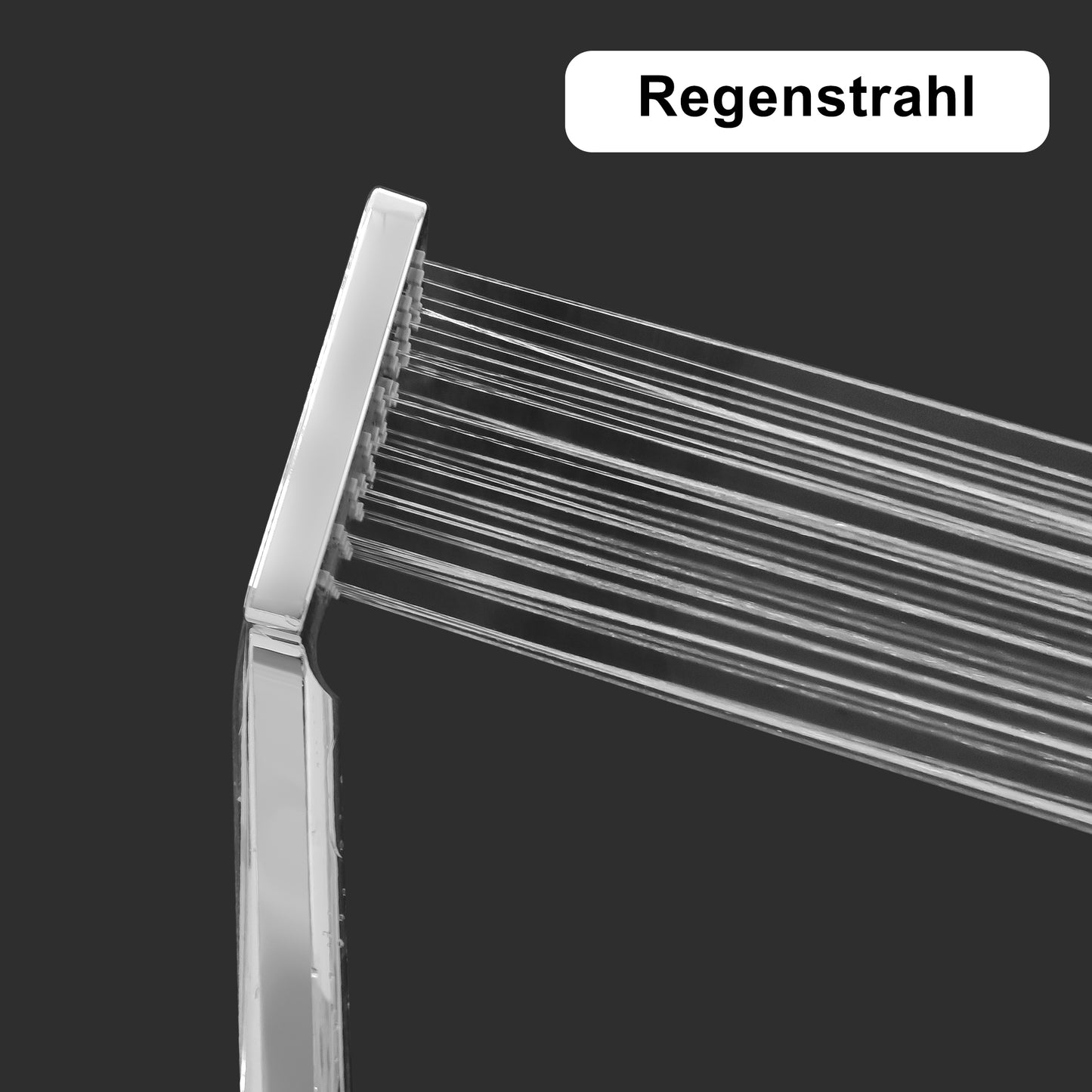 JOHO Großem Duschkopf mit 3 Strahlarten, Quadratisch Handbrause Regendusche Duschbrause aus ABS, Brausekopf mit Antikalk-Funktion für Badezimmer Chrom