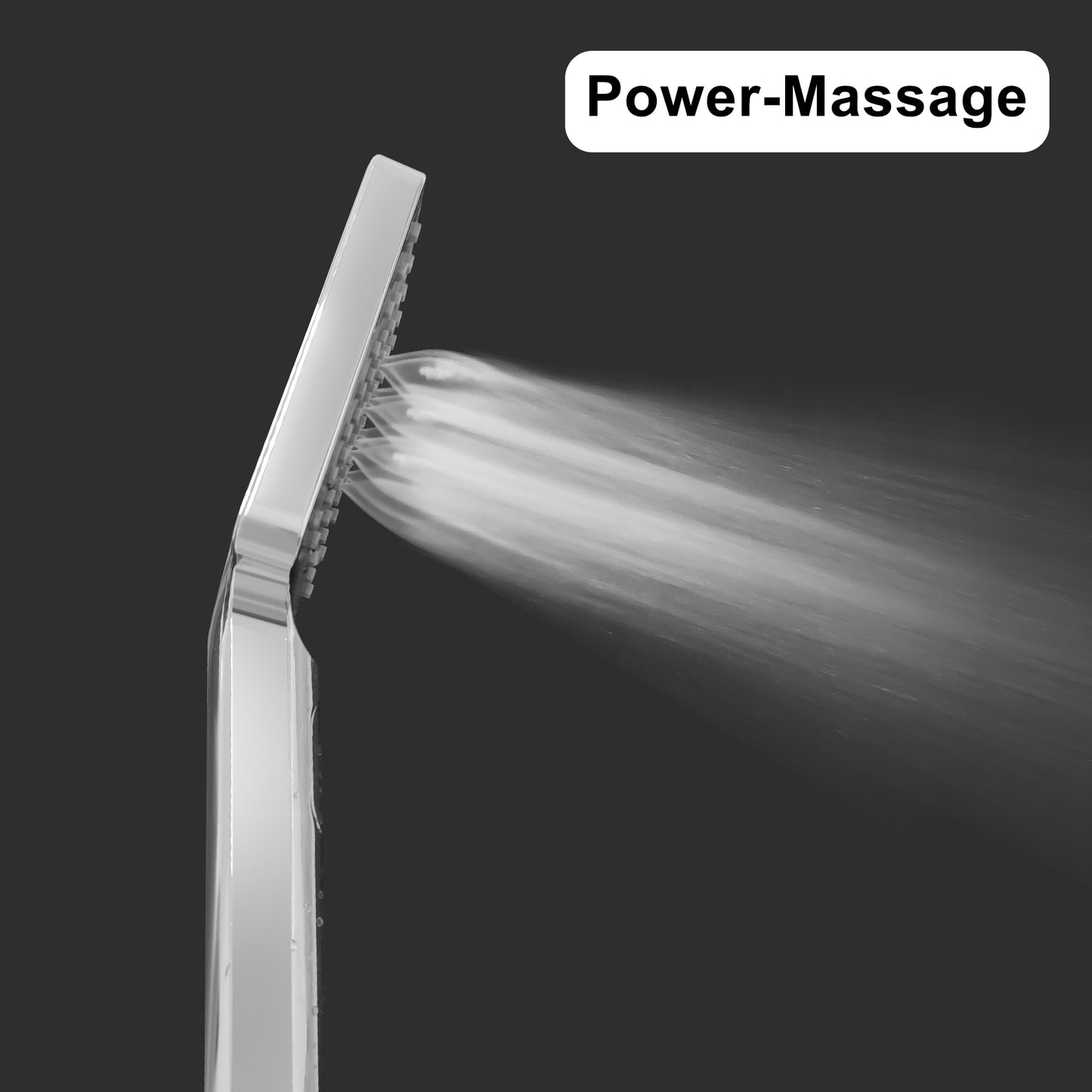 JOHO Großem Duschkopf mit 3 Strahlarten, Quadratisch Handbrause Regendusche Duschbrause aus ABS, Brausekopf mit Antikalk-Funktion für Badezimmer Chrom
