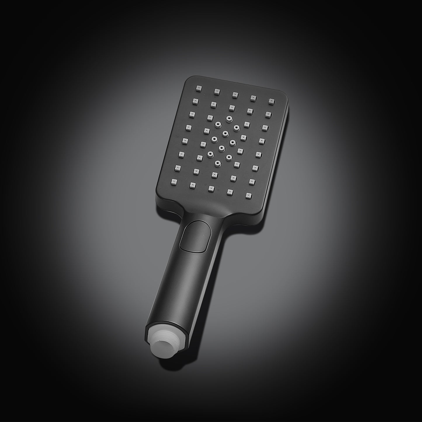 JOHO Großem Duschkopf mit 3 Strahlarten, Quadratisch Handbrause Regendusche Duschbrause aus ABS, Brausekopf mit Antikalk-Funktion Schwarz