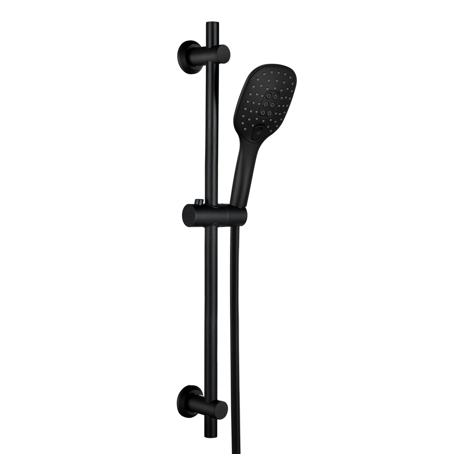 JOHO Schwarz Duschset mit Handbrause 0.7m Duschstange mit Brausehalterung Schlauch 1210MB