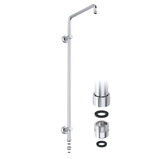 JOHO Edelstahl Duschstange mit Gewindeadapter 1/2 Zoll IG auf 3/4 Zoll AG, Variable Wandbefestigungen Regendusche Brausearm Brausestange Chrom