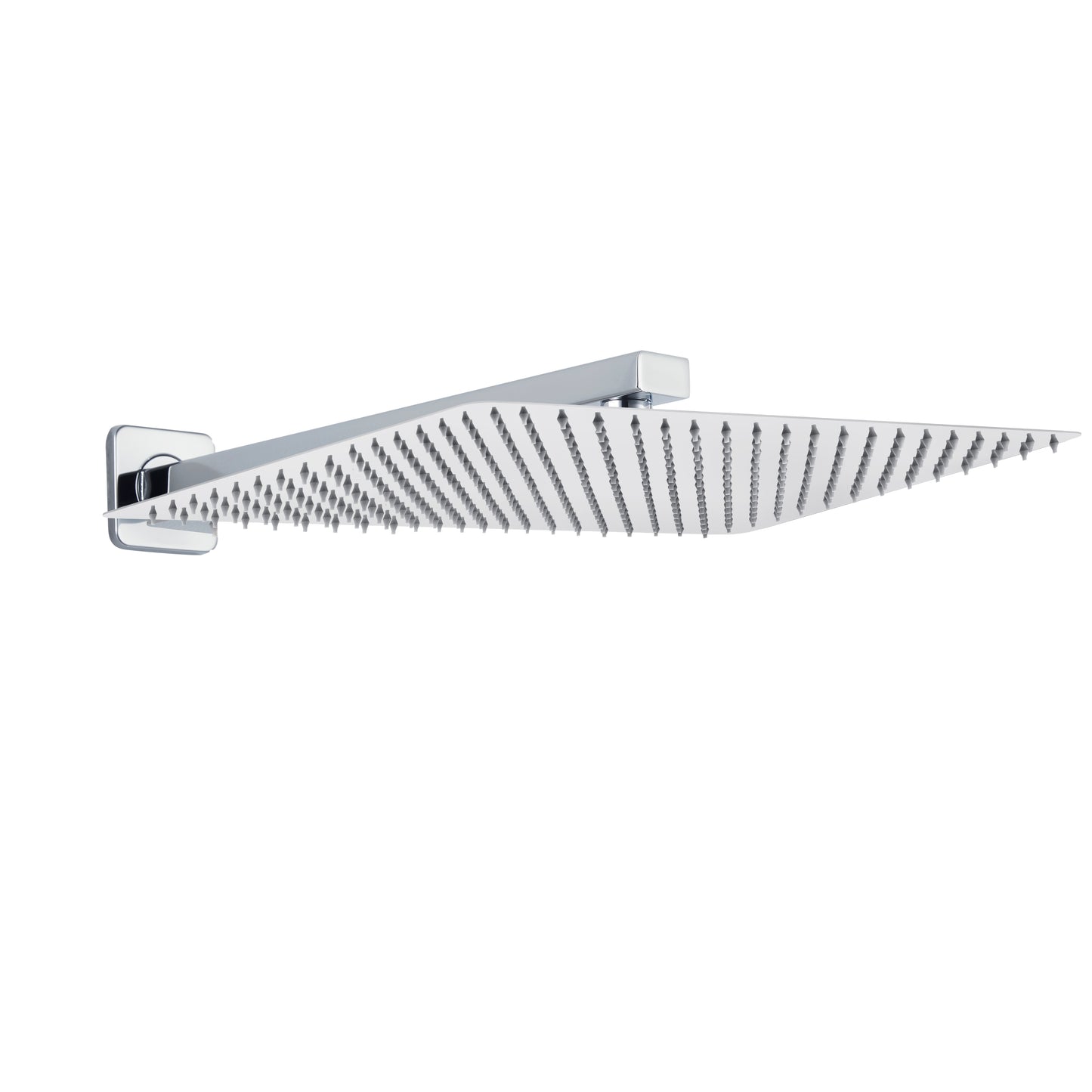 JOHO Regendusche Duschkopf groß Rechteckig pflegeleichte Überkopfbrauseset aus 304 Edelstahl mit Bombenfester Brausearm Wandarm (35x25cm/37cm)