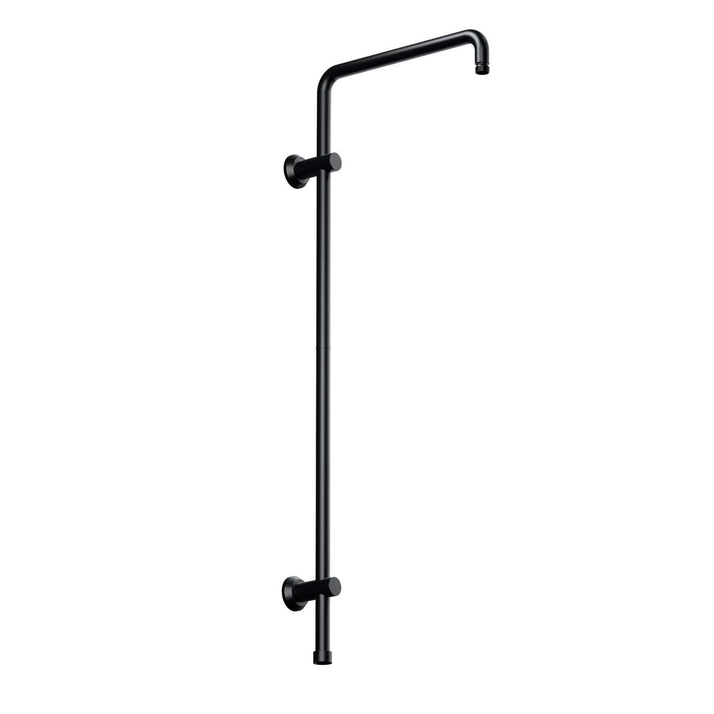JOHO Edelstahl Duschstange mit Variable Wandbefestigungen, Wandstange Regendusche Duschrohr Brausearm Brausestange Duschsäule mit fester Länge 92cm, Duschsystem Zubehör Schwarz