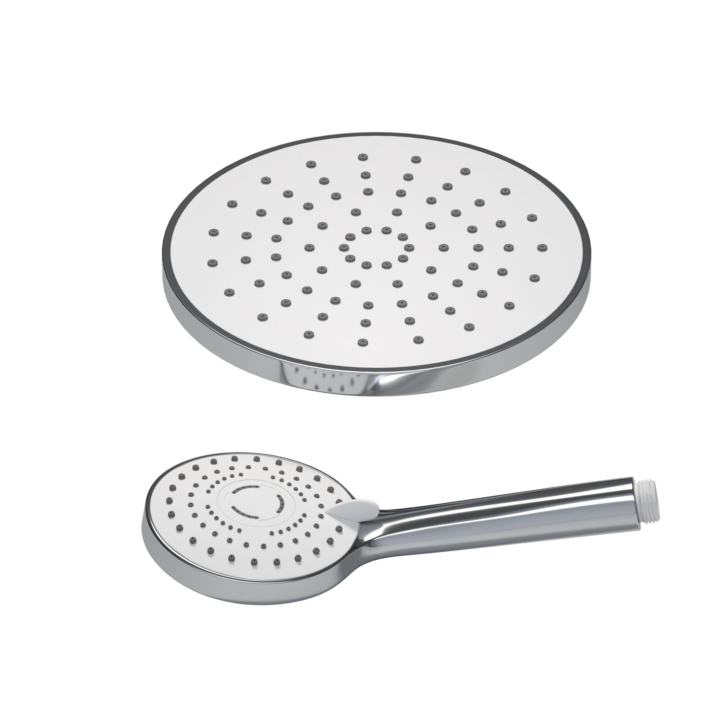 JOHO ABS Kopfbrause 8 Zoll Regendusche Duschkopf mit Handbrause, Runden Einbauduschkopf Mit Anti-Kalk Düsen D20cm Chrom