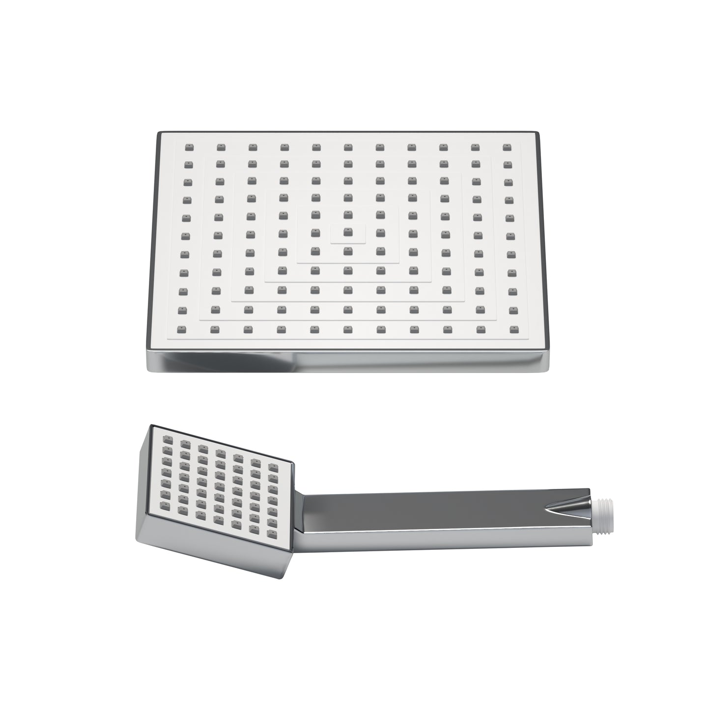 JOHO ABS Kopfbrause Eckig Regendusche Duschkopf mit Handbrause, 8 Zoll Brausekopf Quadratisch Einbauduschkopf Mit Anti-Kalk Düsen 20x20cm Chrom