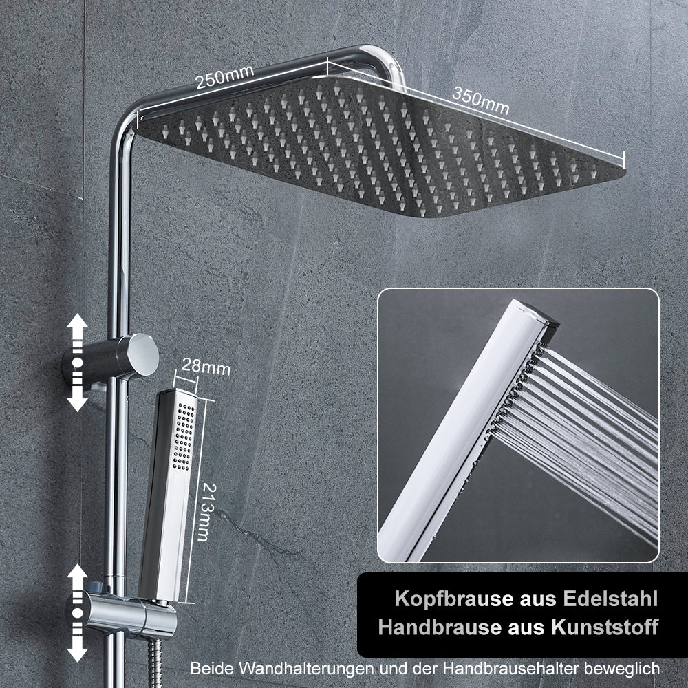 EdelstahlDuschsystemDuschsetohneArmaturRegenduscheUberkopfbrauseset