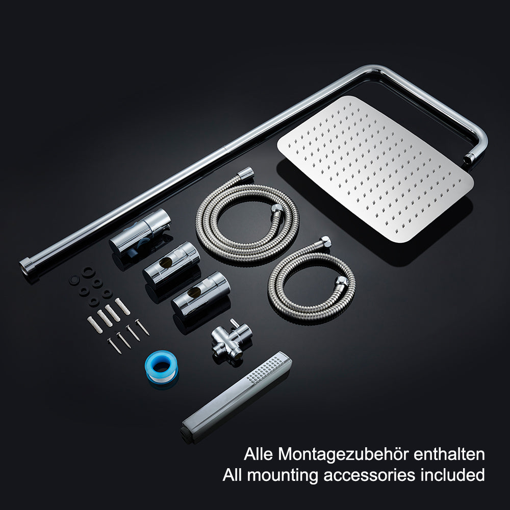EdelstahlDuschsystemDuschsetohneArmaturRegenduscheUberkopfbrauseset