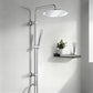 JOHO Edelstahl Duschsystem Duschset Überkopfbrauseset mit 92CM Duschstange Rund