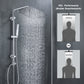 JOHO Edelstahl Duschsystem Duschset mit 92CM Duschstange Kopfbrause Eckig 35x25cm