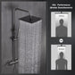 JOHO Regendusche Duschsystem mit Thermostatbatterie, Edelstahl Duschset mit Duscharmatur Komplettset, Kopfbrause Gunmetal Grau