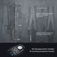 JOHO Edelstahl Duschsystem Duschset Überkopfbrauseset mit 92CM Duschstange Rund