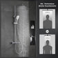 JOHO Regendusche Edelstahl Thermostat Duschset mit Kopfbrause, Duschsystem mit Thermostatarmatur, Chrom