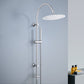 JOHO Regendusche Duschsystem mit Rund Kopfbrause und U Duschstange 92cm  Chrom