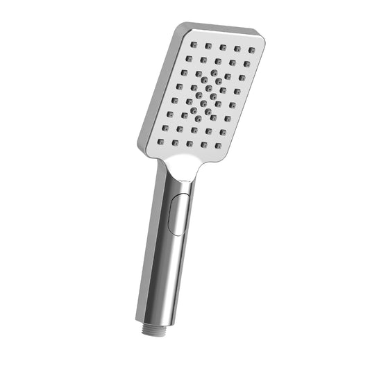 JOHO Großem Duschkopf mit 3 Strahlarten, Quadratisch Handbrause Regendusche Duschbrause aus ABS, Brausekopf mit Antikalk-Funktion für Badezimmer Chrom