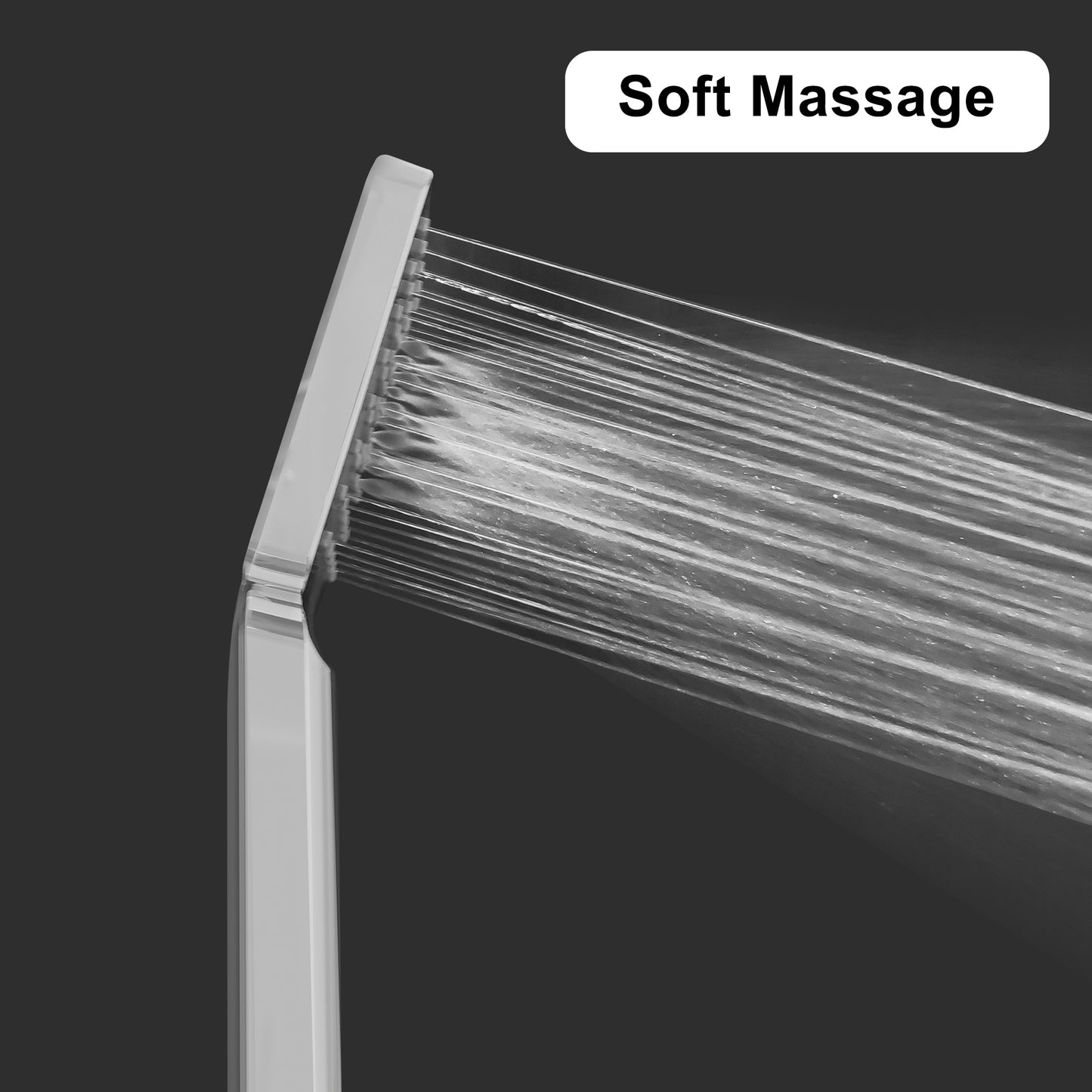 JOHO Großem Duschkopf mit 3 Strahlarten, Quadratisch Handbrause Regendusche Duschbrause aus ABS, Brausekopf mit Antikalk-Funktion für Badezimmer Chrom