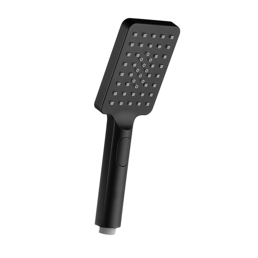 JOHO Großem Duschkopf mit 3 Strahlarten, Quadratisch Handbrause Regendusche Duschbrause aus ABS, Brausekopf mit Antikalk-Funktion Schwarz