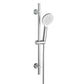 JOHO Duschset Duschbrause mit Schlauch und Halterung,  D12cm Handdusche und 0.7m Duschstange set mit Brausehalterung, Chrom (DSD12CP)