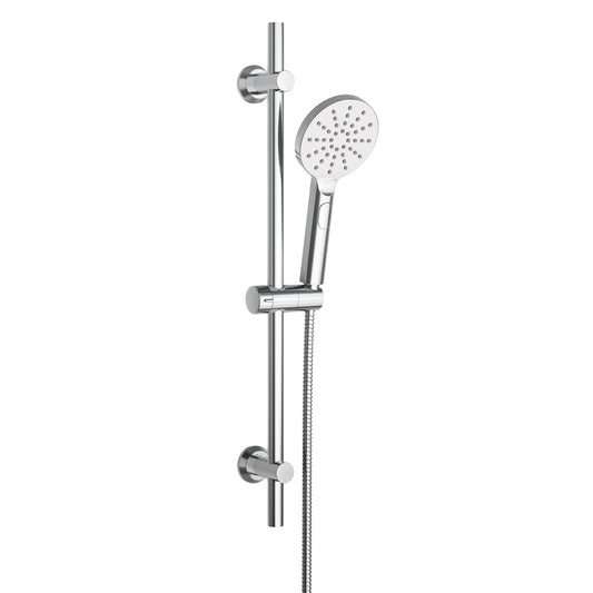 JOHO Duschset Duschbrause mit Schlauch und Halterung,  D12cm Handdusche und 0.7m Duschstange set mit Brausehalterung, Chrom (DSD12CP)