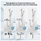 JOHO Duschset Duschstangeset mit Ablage, Rail Shower kit mit rechteckig Handbrause Chrom (DS1210CP)