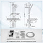 JOHO Duschset Duschstangeset mit Ablage, Rail Shower kit Brausestangeset mit Rund Handbrause Chrom (DSD12CP)