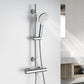 JOHO Duschset Duschbrause mit Schlauch und Halterung,  D12cm Handdusche und 0.7m Duschstange set mit Brausehalterung, Chrom (DSD12CP)