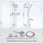 JOHO Duschset Duschbrause mit Schlauch und Halterung,  D12cm Handdusche und 0.7m Duschstange set mit Brausehalterung, Chrom (DSD12CP)
