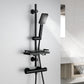 JOHO Duschset Rail Shower kit Der Duschkopf mit hohem Preis-Leistungs-Verhältnis Handbrause Duschstangeset mit Ablage schwarz (DS1210MB)