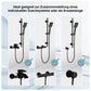 JOHO Schwarz Duschset mit Handbrause 0.7m Duschstange mit Brausehalterung Schlauch（DS1210MB)