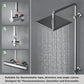 JOHO Edelstahl Duschstange mit Handbrausehalter und Gewindeadapter, Variable Wandbefestigungen Wandstange Duschrohr für Regendusche Brausearm Chrom