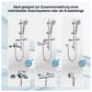 JOHO Duschset Duschstangeset mit Ablage, Rail Shower kit mit Rund Handbrause Chrom (DSD12CP)