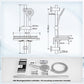 JOHO Duschset Duschstangeset mit Ablage, Rail Shower kit mit Rund Handbrause Chrom (DSD12CP)