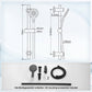 JOHO Schwarz Duschset mit Handbrause 0.7m Duschstange mit Brausehalterung Schlauch (DSD12MB)