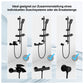JOHO Duschset Rail Shower kit Der Duschkopf mit hohem Preis-Leistungs-Verhältnis Handbrause Duschstangeset mit Ablage schwarz (DS1210MB)