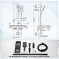 JOHO Duschset Rail Shower kit Der Duschkopf mit hohem Preis-Leistungs-Verhältnis Handbrause Duschstangeset mit Ablage schwarz (DS1210MB)