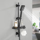 JOHO Duschset Rail Shower kit Der Duschkopf mit hohem Preis-Leistungs-Verhältnis Handbrause Duschstangeset mit Ablage schwarz (DS1210MB)