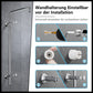 OHO Edelstahl Duschstange mit Variable Wandbefestigungen, Wandstange Regendusche Brausearm Brausestange Duschsäule mit fester Länge 92cm Chrom