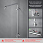 OHO Edelstahl Duschstange mit Variable Wandbefestigungen, Wandstange Regendusche Brausearm Brausestange Duschsäule mit fester Länge 92cm Chrom