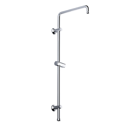 JOHO Edelstahl Duschstange mit Handbrausehalter und Variable Wandbefestigungen, Wandstange Regendusche Brausearm Brausestange Duschsäule mit fester Länge 92cm Chro