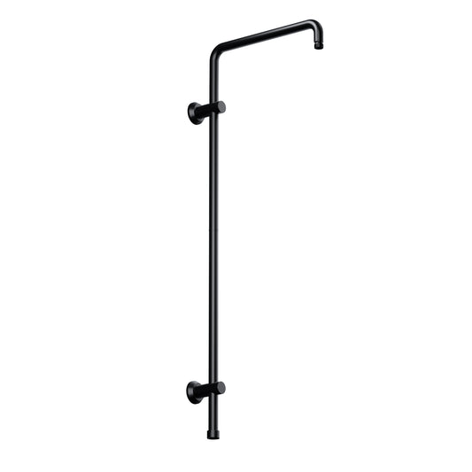 JOHO Edelstahl Duschstange mit Variable Wandbefestigungen, Wandstange Regendusche Duschrohr Brausearm Brausestange Duschsäule mit fester Länge 92cm, Duschsystem Zubehör Schwarz