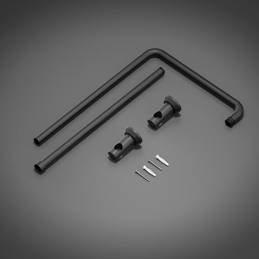 JOHO Edelstahl Duschstange mit Variable Wandbefestigungen, Wandstange Regendusche Duschrohr Brausearm Brausestange Duschsäule mit fester Länge 92cm, Duschsystem Zubehör Schwarz
