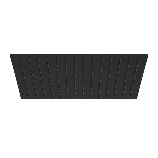 JOHO Edelstahl Kopfbrause Regendusche Duschkopf Eckigen Einbauduschkopf Mit Anti-Kalk Düsen Schwarz