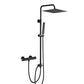JOHO Edelstahl Duschsystem mit Thermostatarmatur, Regendusche Duschset mit Mischbatterie Duscharmatur, Duschstange, Kopfbrause 30 * 30cm, Schwarz