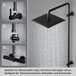 JOHO Edelstahl Duschstange mit Gewindeadapter, Variable Wandbefestigungen Wandstange Regendusche Duschrohr Brausearm Brausestange Duschsäule Schwarz