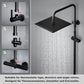 JOHO Höheverstellbare Duschstange aus Edelstahl mit Gewindeadapter,Duschsystem Zubehör Duschsäule Duschrohr für Regendusche Wandstange Brausearm mit verstellbare Länge von 69 bis 111cm Schwarz