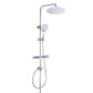 JOHO Edelstahl Regendusche Duschset mit rund Kopfbrause und Ablage Chrom