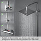 JOHO Höheverstellbare Duschstange mit Gewindeadapter 1/2 Zoll IG auf 3/4 Zoll AG, Edelstahl Duschsystem Zubehör Wandstange Regendusche rohr Brausearm mit verstellbare Länge von 69 bis 111cm Chrom