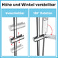 JOHO Höheverstellbare Duschstange mit Handbrausehalter Duschhalterung, Edelstahl Duschsäule Wandstange Brausearm mit Verstellbare Länge Chrom