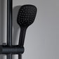 JOHO Duschkopf Handbrause mit 3 Strahlarten, Quadratisch Duschbrause aus ABS, Brausekopf mit Antikalk-Funktion Schwarz