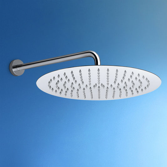 JOHO Regendusche Duschkopf aus Edelstahl mit Anti-Kalk-Düsen, groß 40cm Kopfbrause Set Rund Einbauduschköpfe Duschkopf Regenbrause Brausekopf mit Bombenfester Brausearm Wandarm (D40cm/40cm)