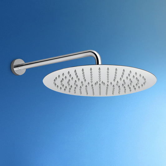 JOHO Regendusche Duschkopf groß Rund 30cm Überkopfbrauseset aus 304 Edelstahl mit Bombenfester Brausearm Wandarm (D30cm/40cm)